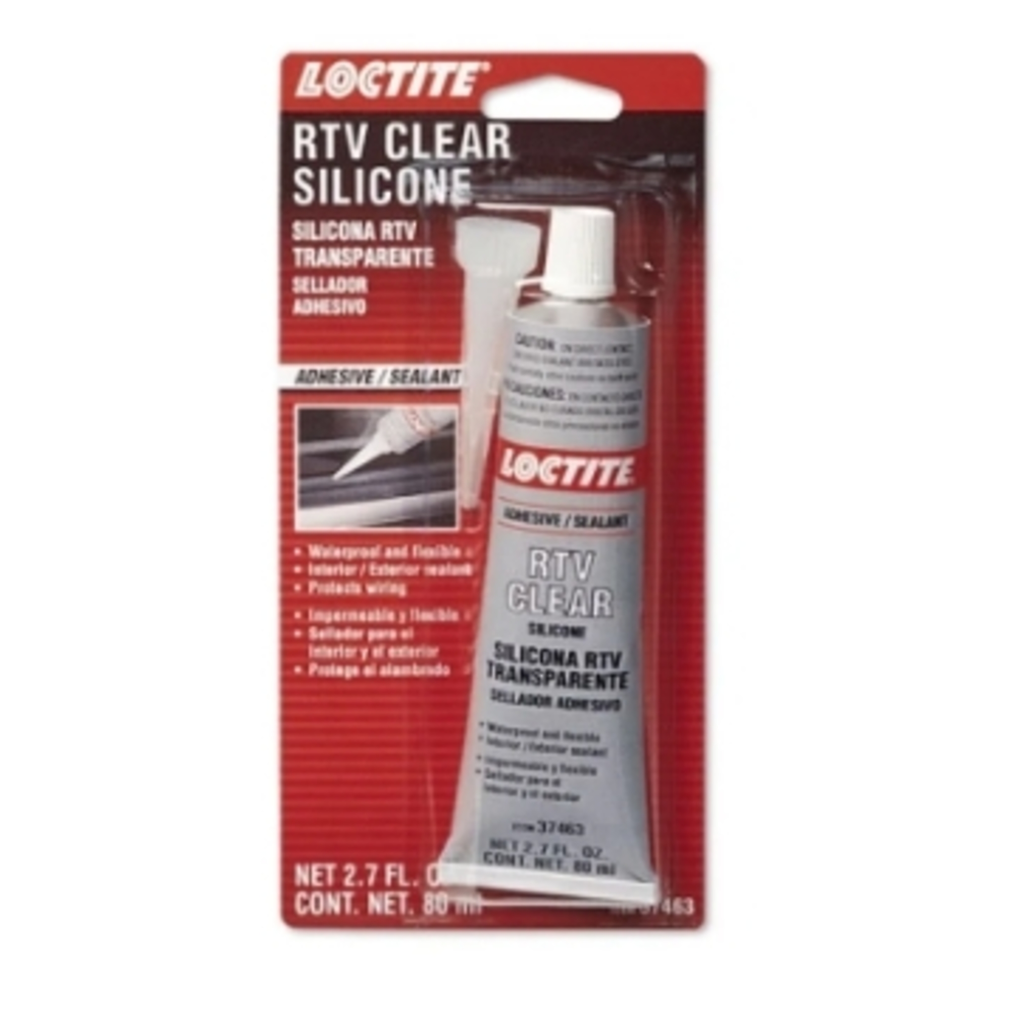 Loctite RTV Silicone Adhesive Sealant, 80ml Tube, Clear, 12PK